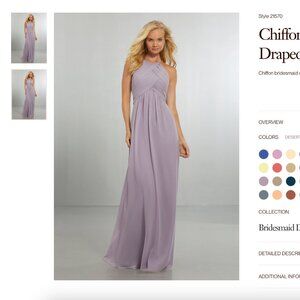 Morilee Mori Lee Chiffon Bridesmaids Dress with Draped Bodice and Keyhole Back 6